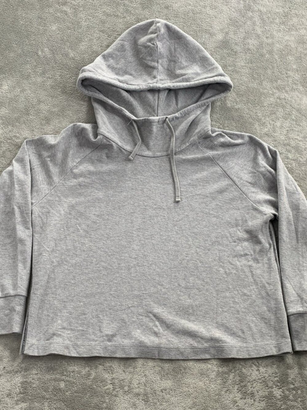 James Perse Hoodie Womens Size 1 Heather Gray Cropped Sweatshirt Oversized Comfy